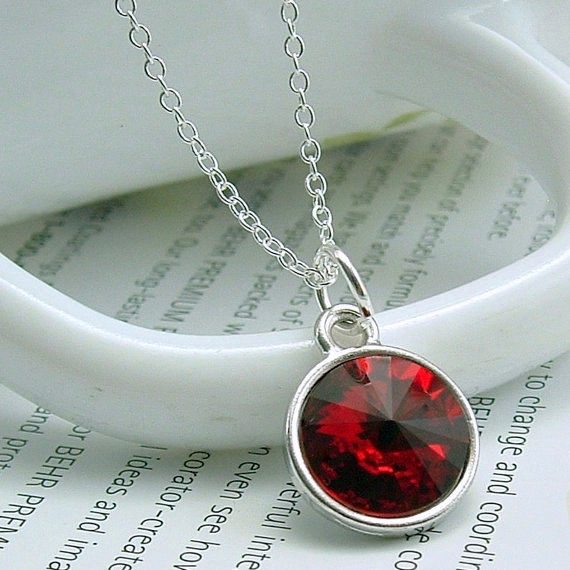 red swarovski crystal necklace